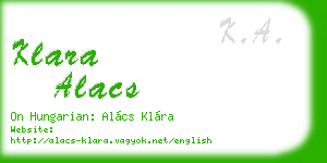 klara alacs business card